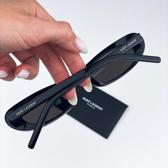 Saint Laurent SL557 SHADE 001 Sunglasses Black Grey Oval Women main image 7